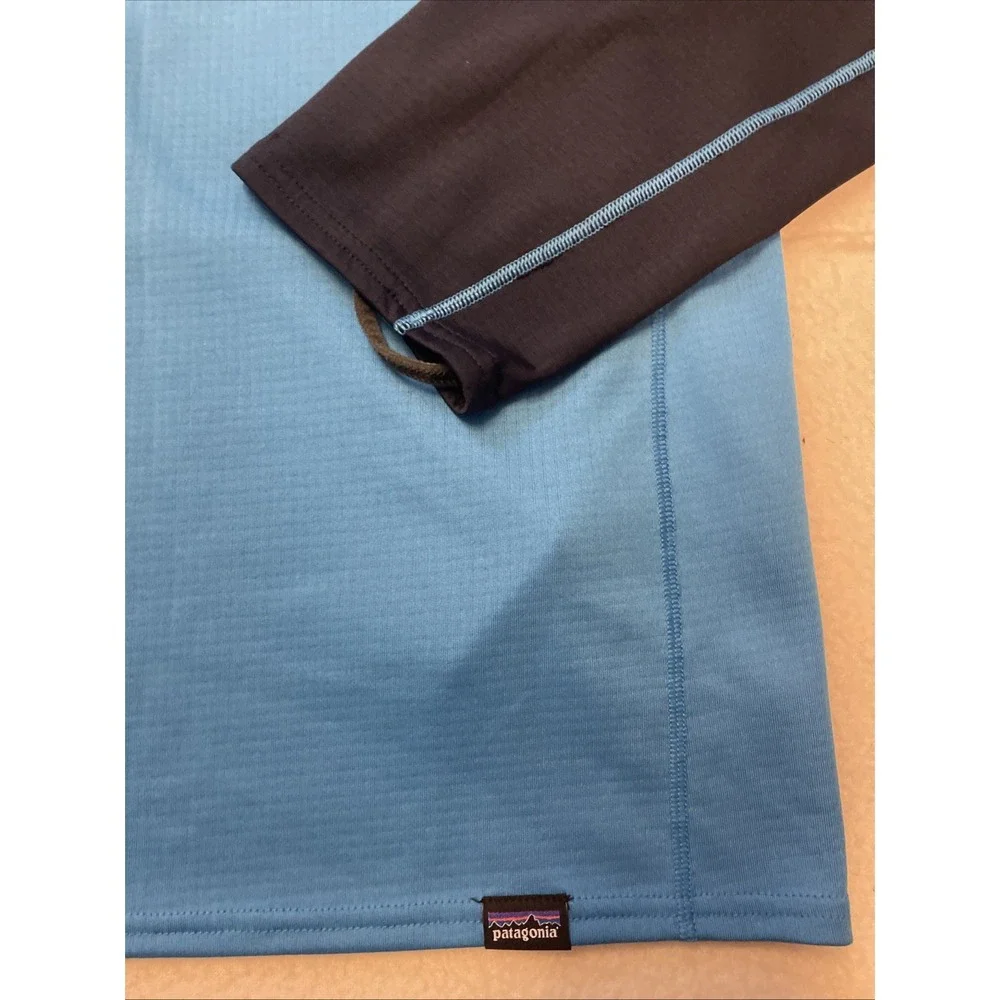 Patagonia Capilene Base Layer Shirt Mens Size M 1/4 Zip Blue Midweight Hiking